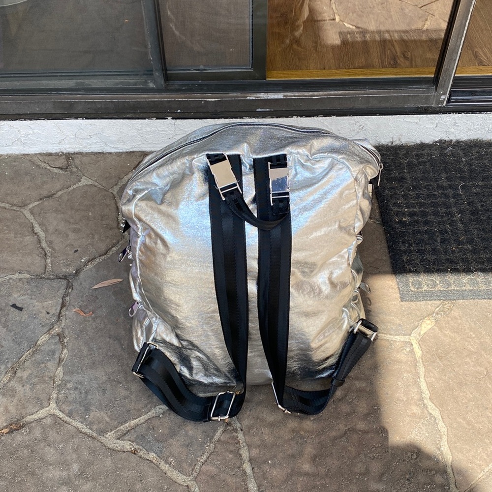 Zara silver backpack. LARGE